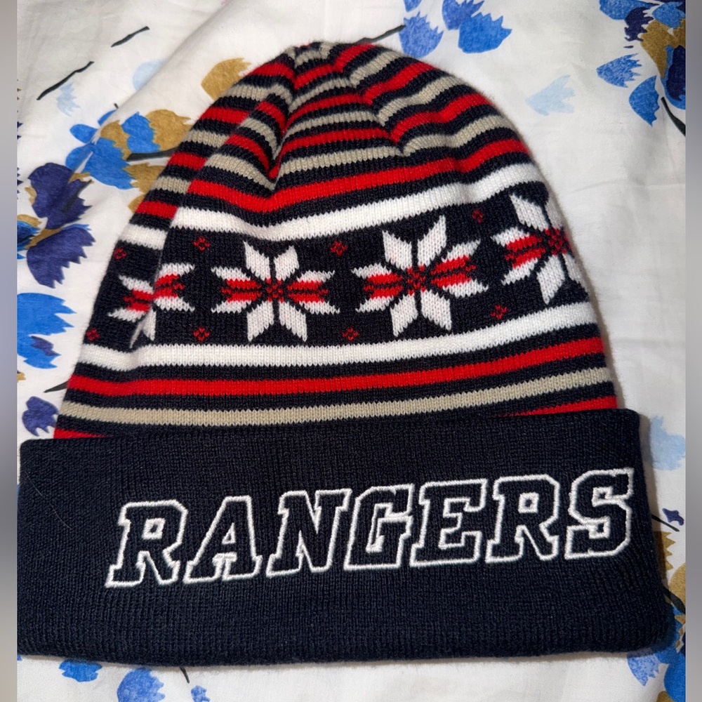 Adidas Black and Red Striped Beanie